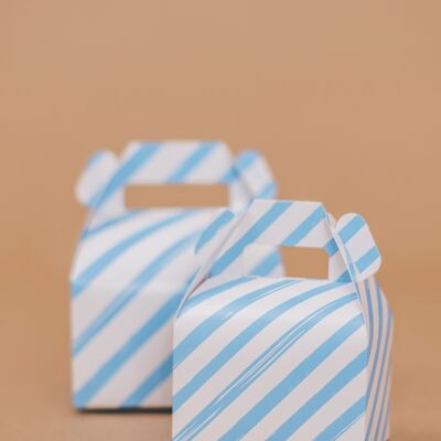 Favor Boxes Small Stripes Baby Blue
