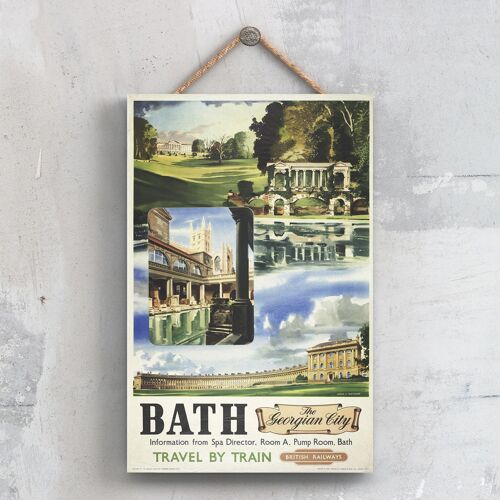 P0267 - Bath The Georgian City Original National Railway Poster On A Plaque Vintage Decor