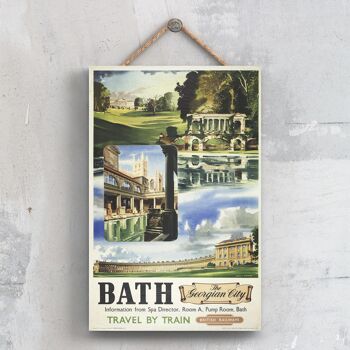 P0267 - Bath The Georgian City Affiche originale des chemins de fer nationaux sur une plaque décor vintage 1