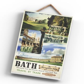 P0267 - Bath The Georgian City Affiche originale des chemins de fer nationaux sur une plaque décor vintage 4