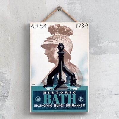 P0268 - Bathealth Giving Springs Poster originale della National Railway su una targa con decorazioni vintage