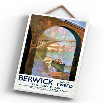 P0271 - Berwick Upon Tweed Bridge Affiche originale des chemins de fer nationaux sur une plaque décor vintage 4