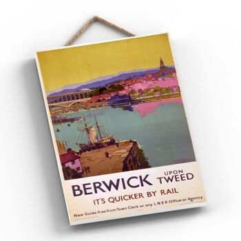 P0272 - Berwick Upon Tweed Quicker Affiche originale des chemins de fer nationaux sur une plaque décor vintage 2