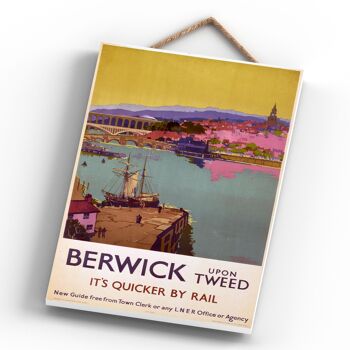 P0272 - Berwick Upon Tweed Quicker Affiche originale des chemins de fer nationaux sur une plaque décor vintage 4
