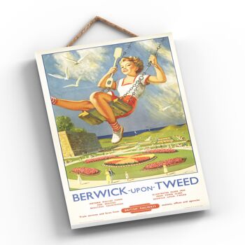 P0273 - Berwick Upon Tweed Walled Original National Railway Poster sur une plaque décor vintage 2