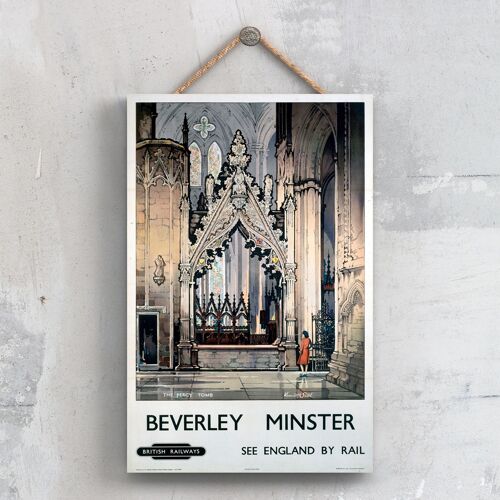 P0274 - Beverley Minster Percy Tomb Original National Railway Poster On A Plaque Vintage Decor