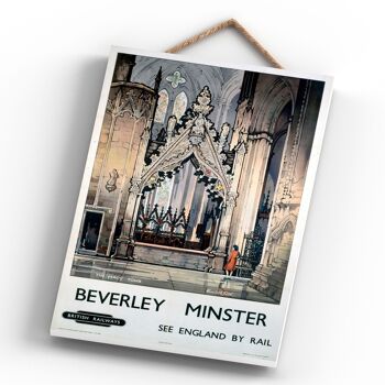 P0274 - Beverley Minster Percy Tomb Affiche originale des chemins de fer nationaux sur une plaque Décor vintage 4