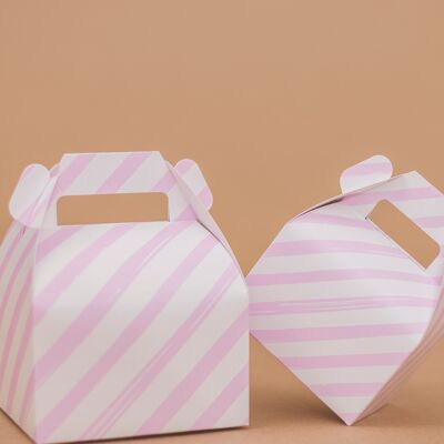 Favor Boxes Small Stripes Dusty Rose
