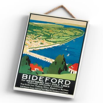 P0276 - Bideford vers l'ouest Ho ! Affiche Originale Des Chemins De Fer Nationaux Sur Une Plaque Décor Vintage 4