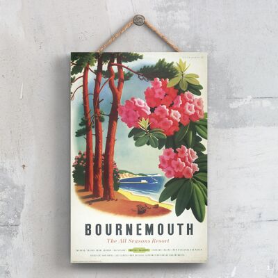 P0285 - Bournemouth Resort Original National Railway Poster auf einer Plakette im Vintage-Dekor