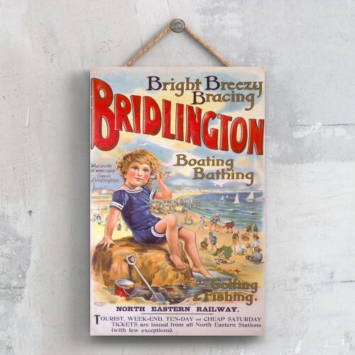 P0288 - Bridlington Bright Breezy Original National Railway Poster On A Plaque Vintage Decor