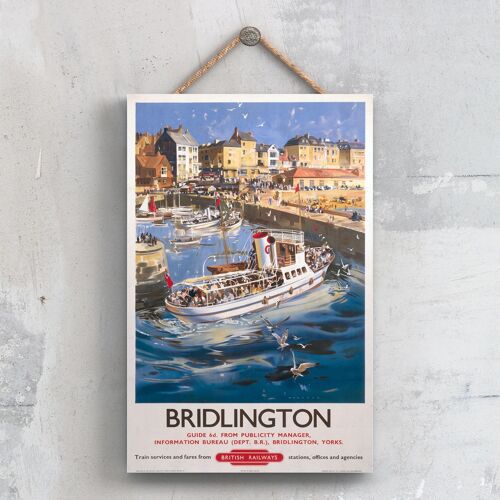 P0290 - Bridlington Harbour Original National Railway Poster On A Plaque Vintage Decor