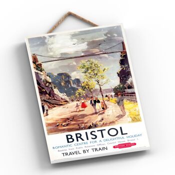 P0293 - Bristol Clifton Bridge Affiche originale des chemins de fer nationaux sur une plaque décor vintage 2