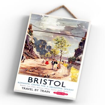 P0293 - Bristol Clifton Bridge Affiche originale des chemins de fer nationaux sur une plaque décor vintage 4