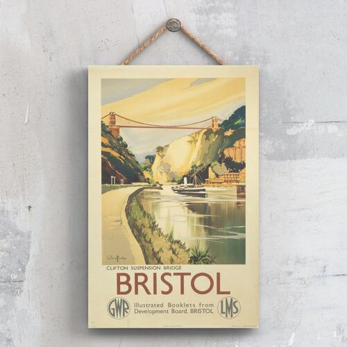 P0294 - Bristol Clifton Suspension Bridge Original National Railway Poster On A Plaque Vintage Decor