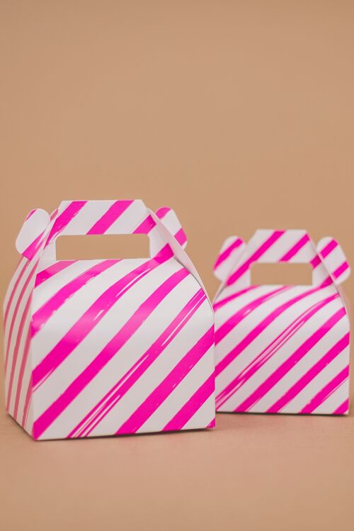 Favor Boxes Small Stripes Funky Magenta