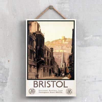 P0296 - Bristol Street Original National Railway Poster auf einer Plakette im Vintage-Dekor