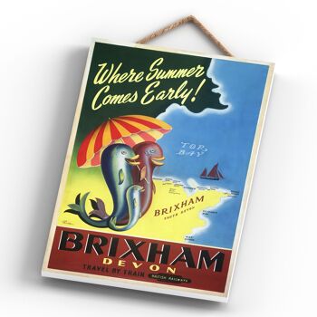 P0298 - Brixham Summer Original National Railway Affiche Sur Une Plaque Décor Vintage 4