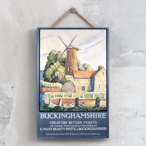 P0301 - Buckinghamshire 2 Original National Railway Poster On A Plaque Vintage Decor