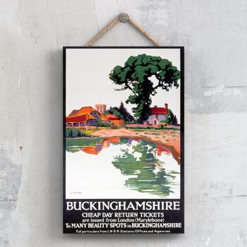 P0302 - Buckinghamshire Beauty Spots Affiche originale des chemins de fer nationaux sur une plaque Décor vintage 1