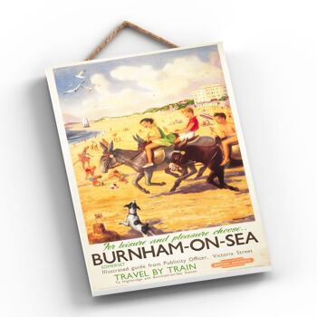 P0305 - Burnham On Sea For Leisure Affiche Originale National Railway Sur Une Plaque Décor Vintage 2
