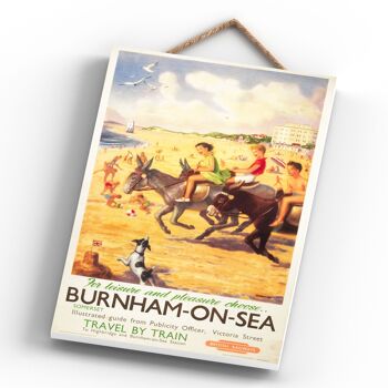 P0305 - Burnham On Sea For Leisure Affiche Originale National Railway Sur Une Plaque Décor Vintage 4