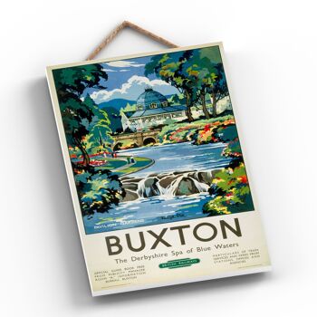 P0310 - Buxton Pavilion Gardens Affiche originale des chemins de fer nationaux sur une plaque Décor vintage 2