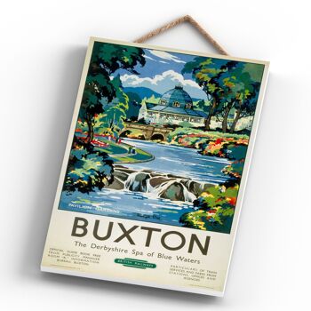 P0310 - Buxton Pavilion Gardens Affiche originale des chemins de fer nationaux sur une plaque Décor vintage 4