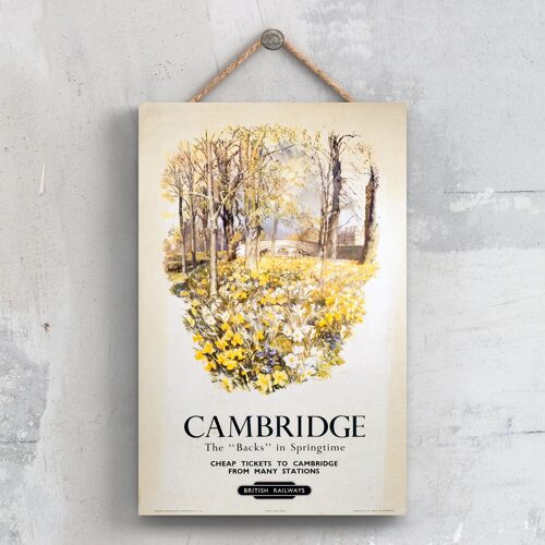 P0313 - Cambridge Original National Railway Poster On A Plaque Vintage Decor