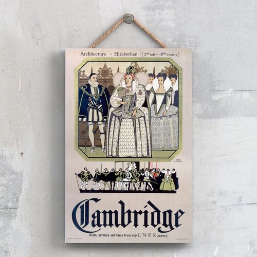 P0314 - Cambridge Architecture Elizabethan Original National Railway Poster On A Plaque Vintage Decor