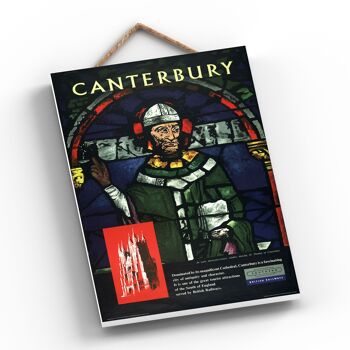 P0318 - Affiche originale des chemins de fer nationaux de la cathédrale de Cantebury sur une plaque décor vintage 2