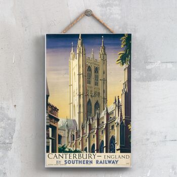 P0319 - Canterbury Cathedral Original National Railway Poster On A Plaque Vintage Decor 1