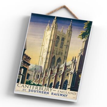 P0319 - Canterbury Cathedral Original National Railway Poster On A Plaque Vintage Decor 4
