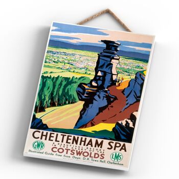 P0323 - Cheltenham Spa Cotswolds Affiche originale des chemins de fer nationaux sur une plaque Décor vintage 4