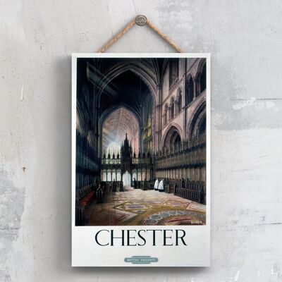 P0326 - Chester Affiche Originale National Railway Sur Une Plaque Décor Vintage