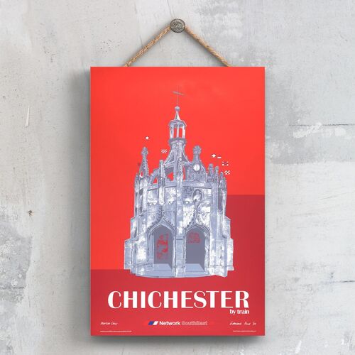 P0328 - Chichester Original National Railway Poster On A Plaque Vintage Decor