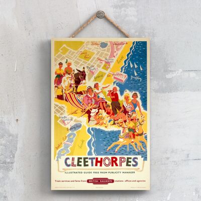 P0331 - Cleethorpes Donkey Affiche Originale National Railway Sur Une Plaque Décor Vintage