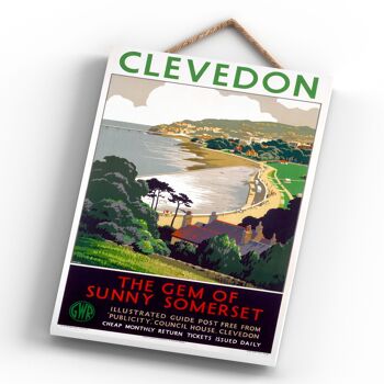 P0333 - Clevedon Gem Affiche originale des chemins de fer nationaux sur une plaque décor vintage 4