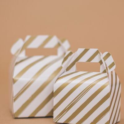 Favor Boxes Small Stripes Gold