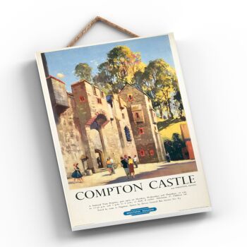P0336 - Compton Castle Original National Railway Affiche Sur Une Plaque Décor Vintage 2