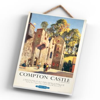 P0336 - Compton Castle Original National Railway Affiche Sur Une Plaque Décor Vintage 4