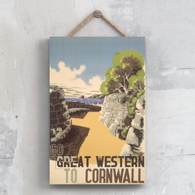 P0342 - Cornwall Go Great Western Original National Railway Poster auf einer Plakette im Vintage-Dekor