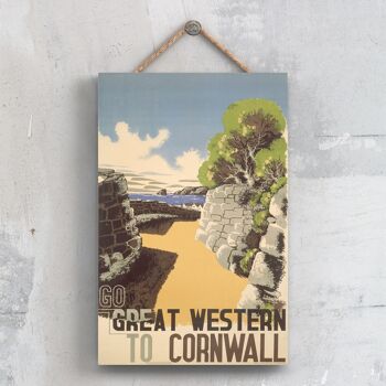 P0342 - Cornwall Go Great Western National Railway Affiche Sur Une Plaque Décor Vintage 1