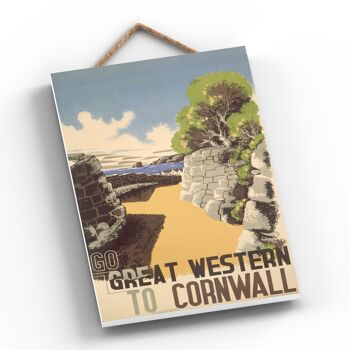 P0342 - Cornwall Go Great Western National Railway Affiche Sur Une Plaque Décor Vintage 2