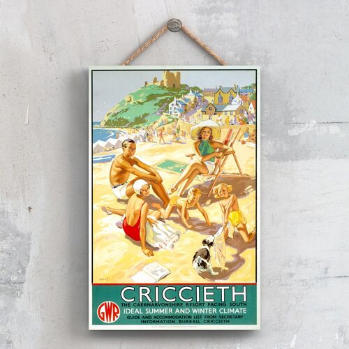 P0345 - Criccieth Facing South Original National Railway Poster On A Plaque Vintage Decor