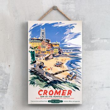 P0347 - Cromer Gem Affiche Originale Des Chemins De Fer Nationaux Sur Une Plaque Décor Vintage 1