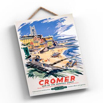 P0347 - Cromer Gem Affiche Originale Des Chemins De Fer Nationaux Sur Une Plaque Décor Vintage 2