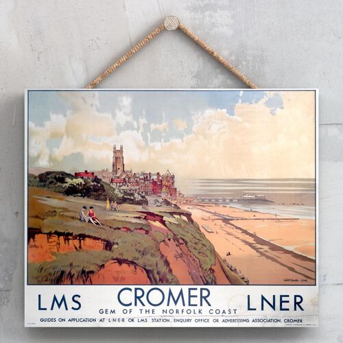 P0349 - Cromer Gem Of Norfolk Original National Railway Poster On A Plaque Vintage Decor