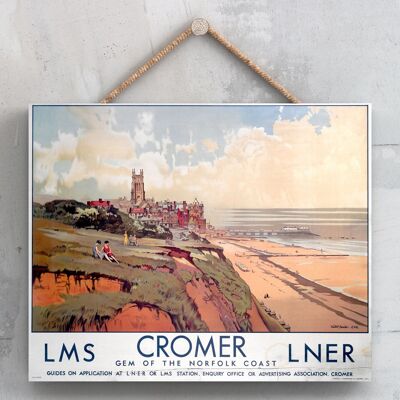 P0349 - Cromer Gem Of Norfolk Póster original del ferrocarril nacional en una placa de decoración vintage