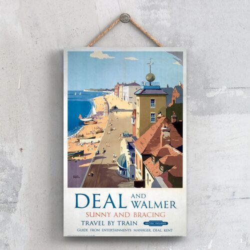 P0352 - Deal And Walmer Sunny Bracing Original National Railway Poster On A Plaque Vintage Decor
